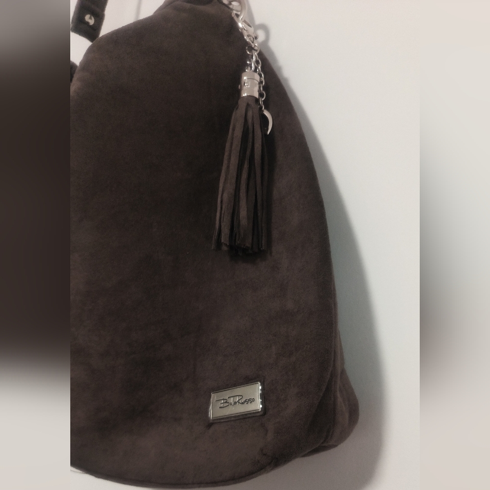 Bella Russo / Faux Suede Brown Bag / NWOT - Picture 4 of 14